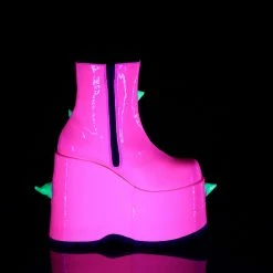 DEMONIA Slay-77 UV Neon Pink Green Puffed Horns Spikes 7