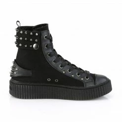 DEMONIA SNEEKER-266 Men's / Unisex Black Canvas Goth 1.5