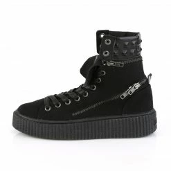 DEMONIA SNEEKER-270 Men's / Unisex Black Canvas Goth 1.5