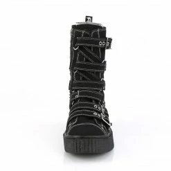 DEMONIA Sneeker-318 Men's Unisex Black Canvas Goth Alternative Sneakers Shoes