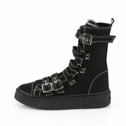 DEMONIA Sneeker-318 Men's Unisex Black Canvas Goth Alternative Sneakers Shoes