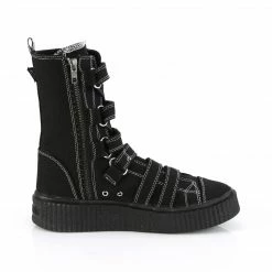 DEMONIA Sneeker-318 Men's Unisex Black Canvas Goth Alternative Sneakers Shoes