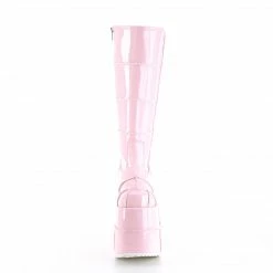DEMONIA Stack-301 Pink Hologram Men's Unisex Goth Cyber Patching 7