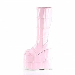DEMONIA Stack-301 Pink Hologram Men's Unisex Goth Cyber Patching 7