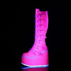 DEMONIA Swing-815UV Pink Glitter UV Reactive Boots
