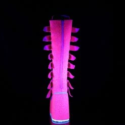DEMONIA Swing-815UV Pink Glitter UV Reactive Boots