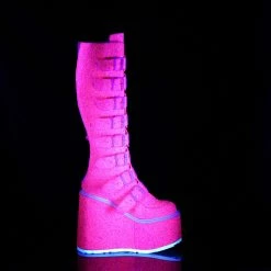 DEMONIA Swing-815UV Pink Glitter UV Reactive Boots