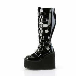 DEMONIA Swing-815WC WIDE CALF Patent Goth Cyber 5.5