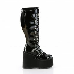 DEMONIA Swing-815WC WIDE CALF Patent Goth Cyber 5.5