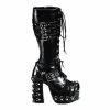 DEMONIA Charade-206 Fetish Laced Corset Goth Lolita Punk Platforms Boots Sz 5-12