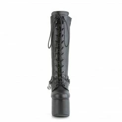 DEMONIA Torment-170 Black Chains Cat Moon Charms Goth Platform Knee Boots