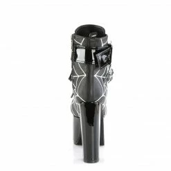 DEMONIA Torment-51 Women's Embroidered Spider Web Coffin Goth Platform Boots