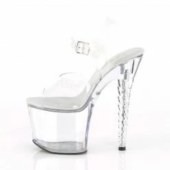 PLEASER Unicorn-708 Clear Ankle Strap Stripper Pole Dancer Platforms 7