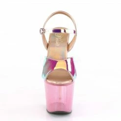 PLEASER Unicorn-711T Pink Blue Green TPU Tinted Stripper Pole Dancer 7" Heels