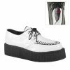 DEMONIA V-Creeper-502 White Goth Punk Rockabilly Mens Unisex 2" Platform Shoes