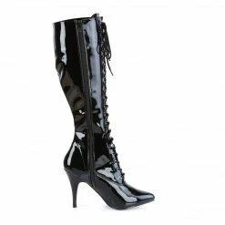 PLEASER Vanity-2020 Patent Lace Up Knee Boots 4