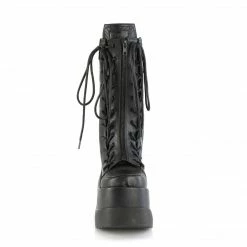 DEMONIA Void-118 Women's Black Goth Cyber Tiered Platform Boots