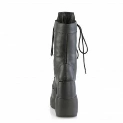 DEMONIA Void-118 Women's Black Goth Cyber Tiered Platform Boots