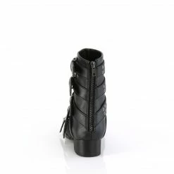 DEMONIA Warlock-70 Black Vegan Leather Men's Unisex Grommet Winklepicker Boots