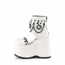 DEMONIA WAVE-22 White Goth Studded O Ring 6