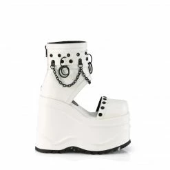 DEMONIA WAVE-22 White Goth Studded O Ring 6