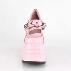 DEMONIA WAVE-48 Pink Hologram Gothic Spike 6" Wedge Platform Heels Shoes