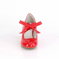 Pleaser DISCONTINUED PINUP COUTURE WIGGLE-32 Red Mary Janes Heart Cutout 2.5" Heels Pump
