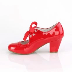 Pleaser DISCONTINUED PINUP COUTURE WIGGLE-32 Red Mary Janes Heart Cutout 2.5