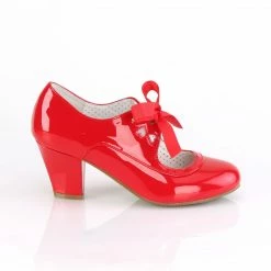 Pleaser DISCONTINUED PINUP COUTURE WIGGLE-32 Red Mary Janes Heart Cutout 2.5