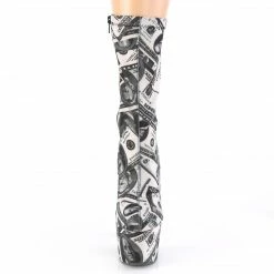 PLEASER Adore-1020DP Money Dollar Print Pole Dancer Club 7" Platform Ankle Boots