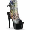 PLEASER Adore-1018SP Multi Colour Snake Print Open Toe Platform Club Boots