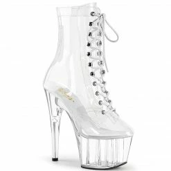 A Shoe Addiction PLEASER Adore-1020C Clear See Through Exotic Pole Dancer 7" Inch Ankle Boots