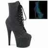 PLEASER Adore-1020REFL Green Purple Reflective Lines Club Pole Dance 7" Boots