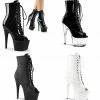 PLEASER Adore-1021 Stripper Pole Dancer Club Platforms Ankle Calf Boots 7" Heels