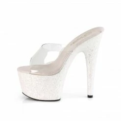 PLEASER Adore-701LG Opal Glitter Slides Mules Pole Dance Platforms 7