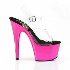 PLEASER Adore-708 Clear Hot Pink Chrome 7