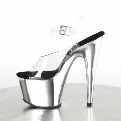 PLEASER Adore-708 Clear Silver Chrome 7
