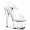 PLEASER Adore-708 Clear 7" Stripper Club Pole Dancer Platforms Heels