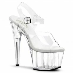 PLEASER Adore-708 Clear 7" Stripper Club Pole Dancer Platforms Heels
