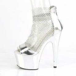 PLEASER Adore-765RM Silver Stretchable AB Rhinestone Mesh Platform 7