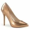 Heels DISCONTINUED PLEASER Amuse-20 Rose Gold Work Party Drag Heel Pump PLUS SIZE 4-15