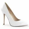 PLEASER Amuse-20 White Patent Work Party Wedding Drag Heels Pumps PLUS SIZE 4-13
