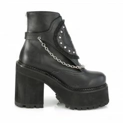 DEMONIA Assault-55 Studded Flower Rose Patch Shield Guard Goth Platforms Boots