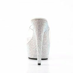 PLEASER Bejeweled-601DM Silver Rhinestones Stripper Dancer Club Slides 6
