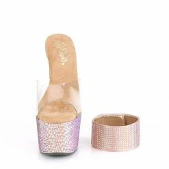 PLEASER Bejeweled-712RS Rose Gold Rhinestones Stripper Pole Burlesque 7" Heels