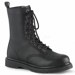 DEMONIA Bolt-200 Vegan Leather Mens Unisex Goth Rocker Biker Combat Boots