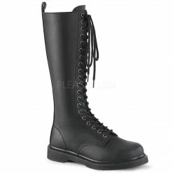 IN STOCK / SALE - DEMONIA Bolt-400 Black Vegan Leather Boots Men's 11 Women's 13
