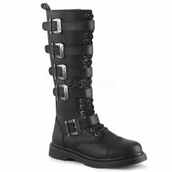 DEMONIA Bolt-425 Vegan Leather Mens Unisex Goth Rocker Biker Combat Boots