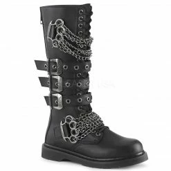 DEMONIA Bolt-450 Vegan Leather Mens Unisex Goth Rocker Biker Combat Boots