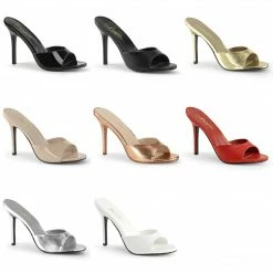 PLEASER Classique-01 Slides Mules 4" Heels Drag Plus Large Women's Sizes 4-15